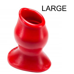 Oxballs Plug Tunnel Pig-Hole rouge Large - 9 x 7 cm